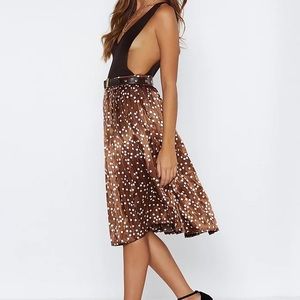Nasty Gal Pleased to Pleat Spotty Skirt